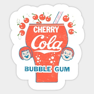 Cherry Cola Bubble Gum - Retro 70s Style Sticker